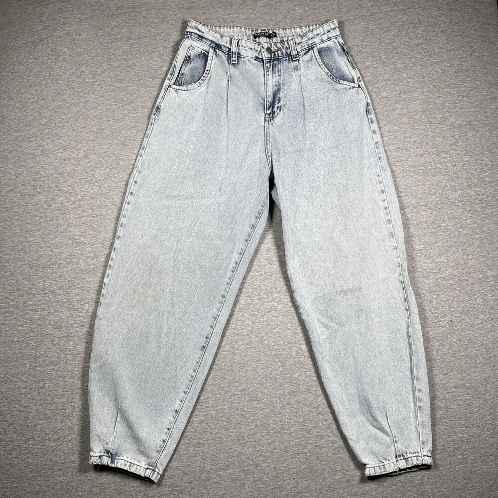 Nasty Gal Jeans Womens 6 Blue Light Wash Mom High Rise Relaxed Cuffed Baggy Y2K